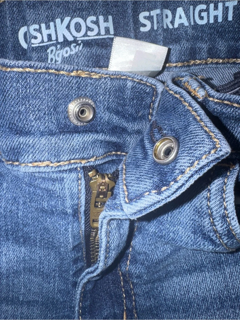 OshKosh B’gosh Boys Straight Leg Jeans Size 7R Adjustable Waist Medium Wash